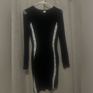 Black Divided Bodycon Dress